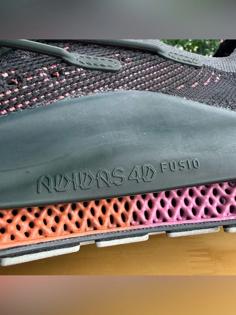 Adidas 4D Fusio Men’s Size 10 Black Orange Pink Running Shoes FZ2414